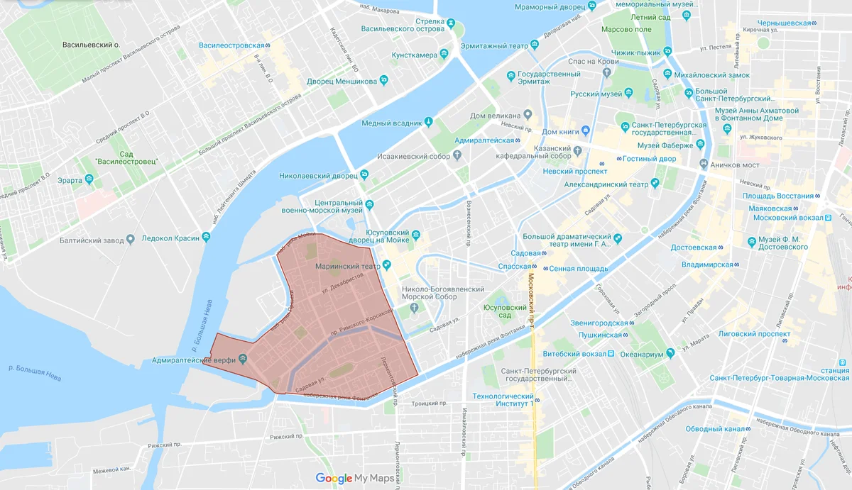 Коломенская 14 санкт петербург карта