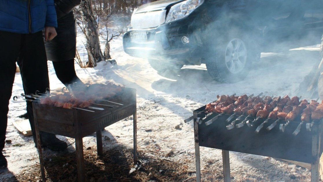 Красивая картинка для фотошопа шашлыки зимой