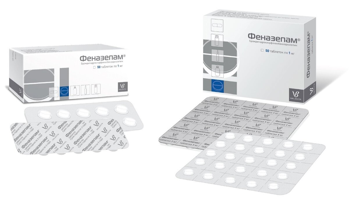Изображение: блистеры с таблетками феназепама. Из открытых источников.