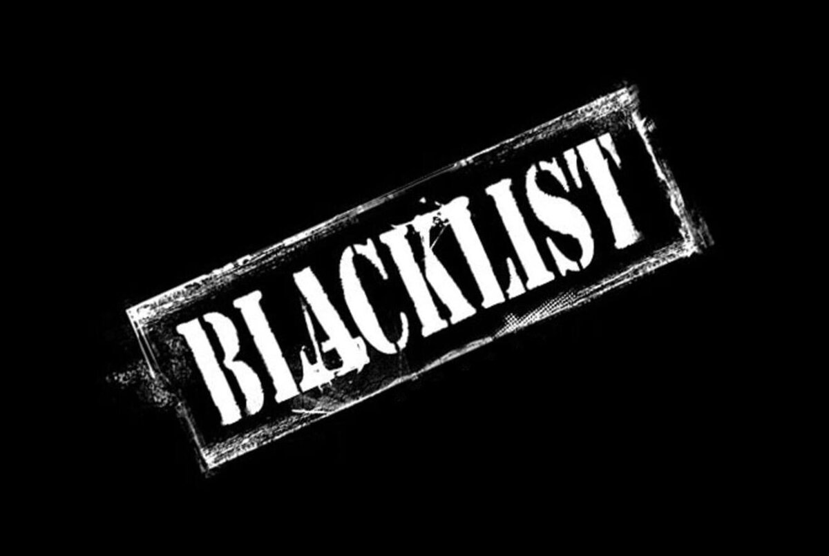 Попала в блэк лист. Blacklist надпись. Черный список картинки. Черный список логотип. Блэк лист.