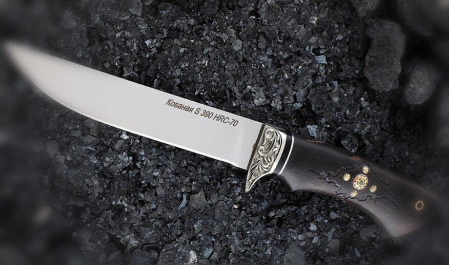 Нож из стали S390 с твердостью 70 HRC