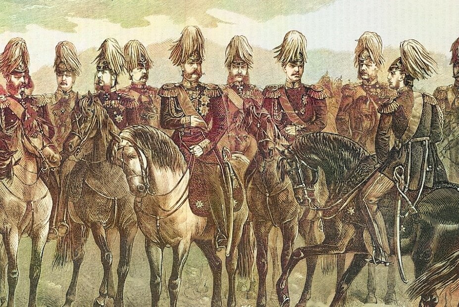 Александр II со свитой, фрагмент иллюстрации. Общественное достояние