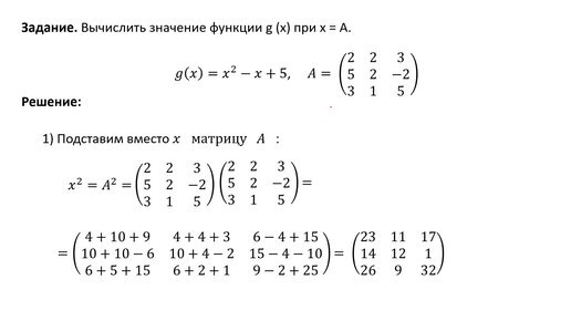 Вычисление значения функции от матрицы (РЗ 1.5)