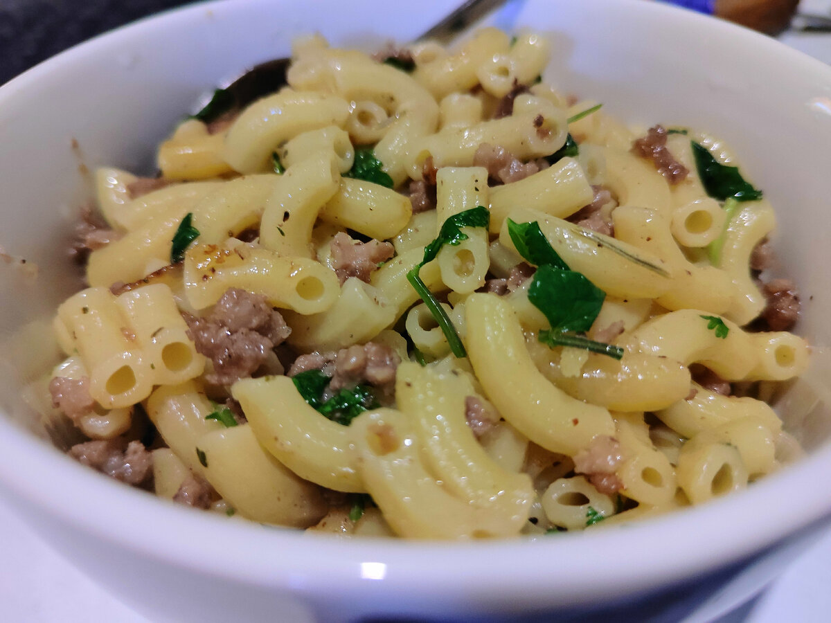 Макароны по флотски с желудками куриными