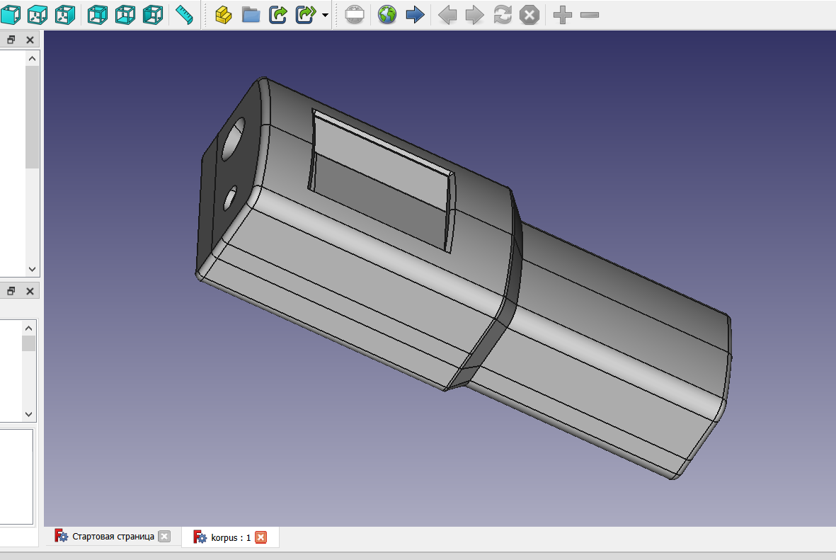 Корпус "Народного измерителя пульсации света" в сборе во FreeCAD