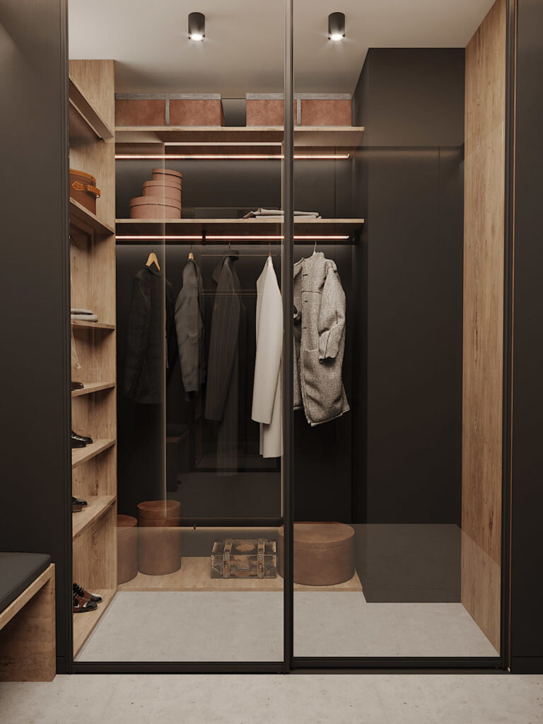 Стильно и элегантно. Гармония теплых и холодных оттенков в просторной минималистичной студии