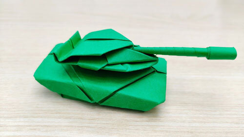 Как сделать из бумаги танк оригами