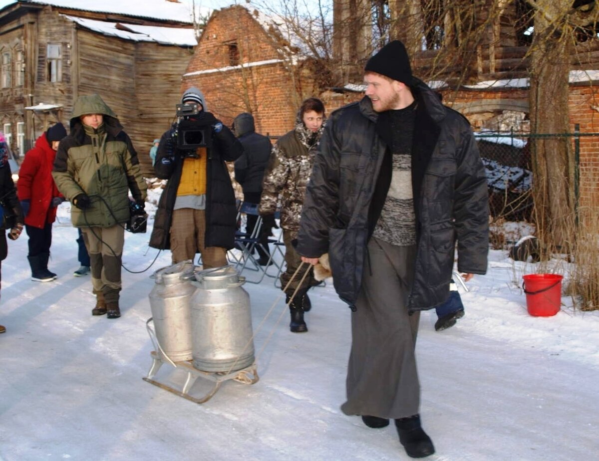 Съемки в селе.