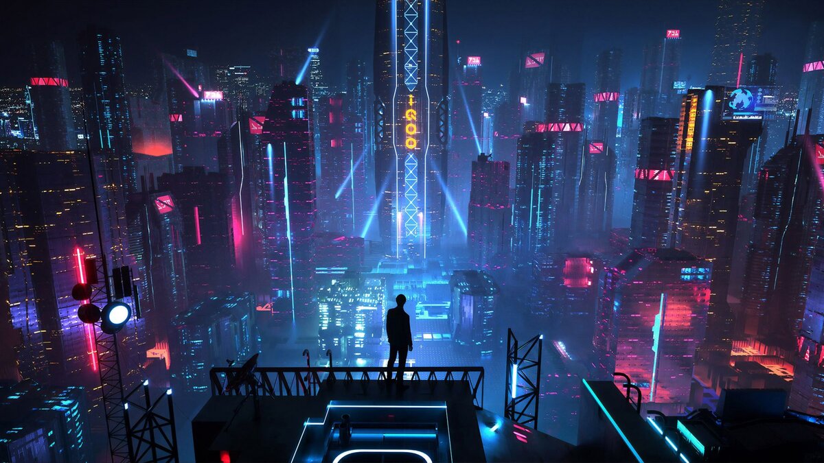 Cyberpunk neon city фото 65