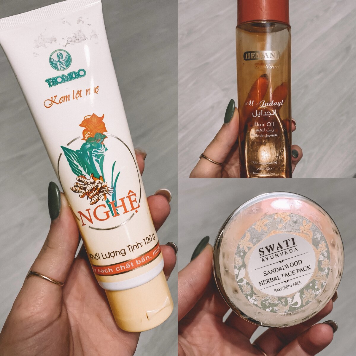 Маска-плёнка для лица, масло для волос, глиняная маска для лица.