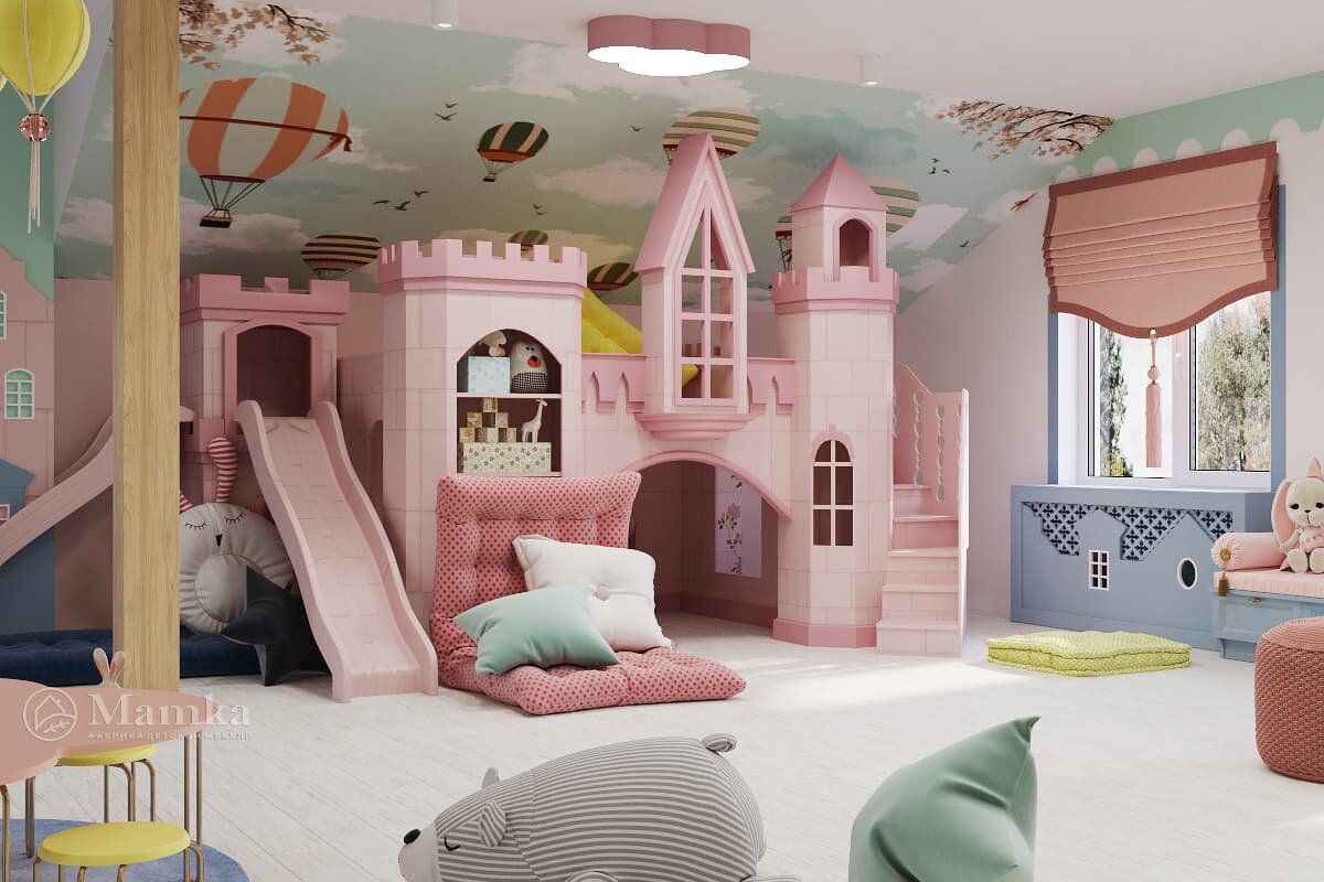 Детская мебель для девочки на заказ. Купить мебель для детской комнаты девочки в Москве