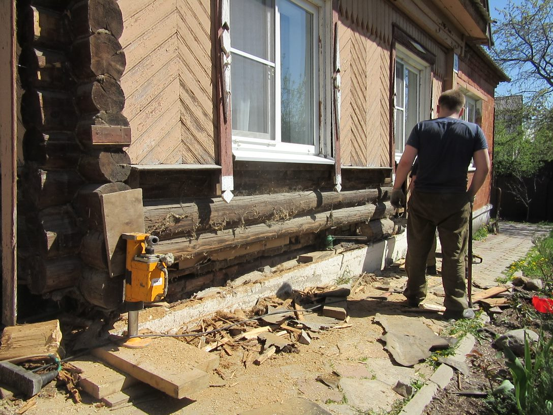 Замена бревна на брус