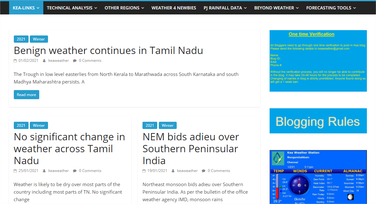 Скриншот (сделанный недавно) одного из сайтов, где общаются тамильские метеорологи-любители: https://keaweather.net/ 