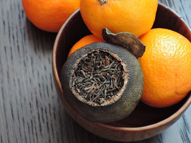 Так выглядит пуэр в мандарине