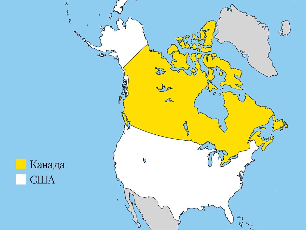 Страна больше сша но меньше канады. Расположение Канады на карте. Границы Канады на карте. Канада географическое положение карта.