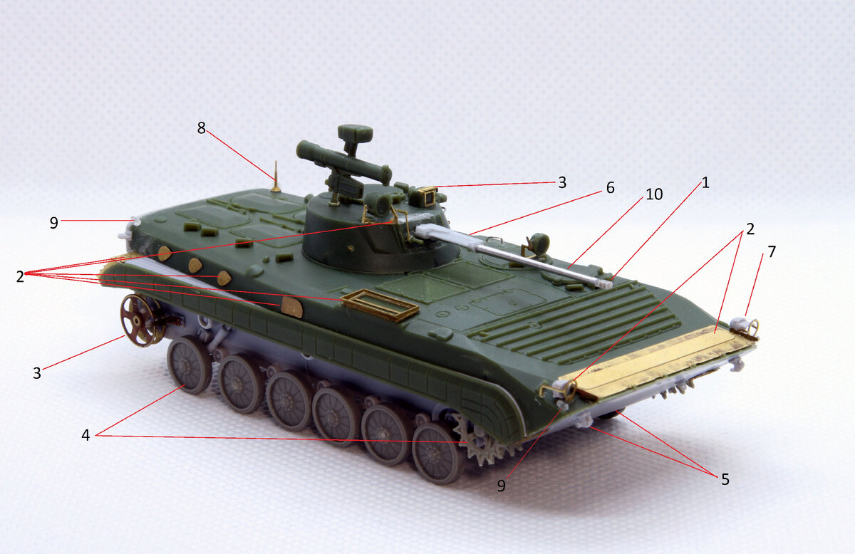 Разбежка на месте. Опытная БМП-1 с боевым модулем от БМД-2 в 1/72. |  Мастерская ФOPMAT72 - о моделизме | Дзен