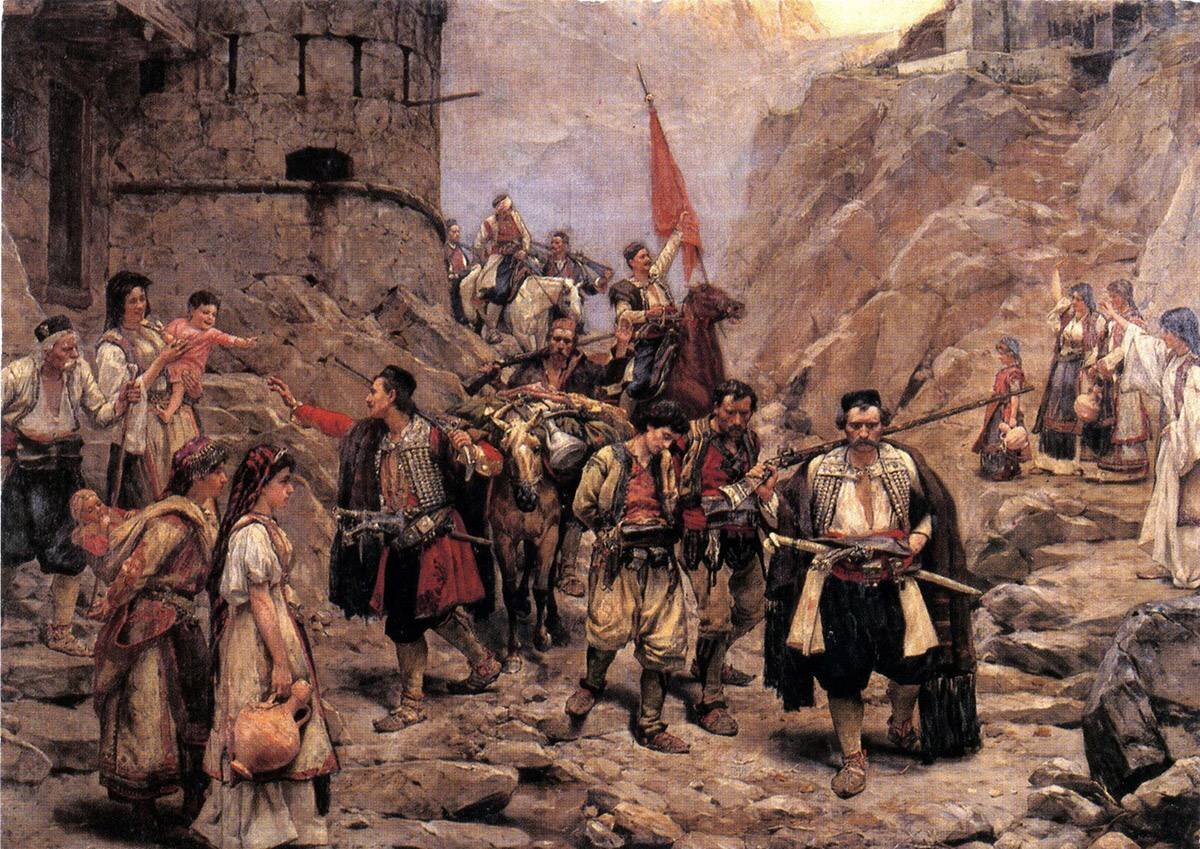 Под властью. Пая Йованович (paja Jovanovic, 1859 – 1957, Сербия). Художник Павле (Пайа) Йованович. Восстание в Болгарии 1876. Сербия 1878