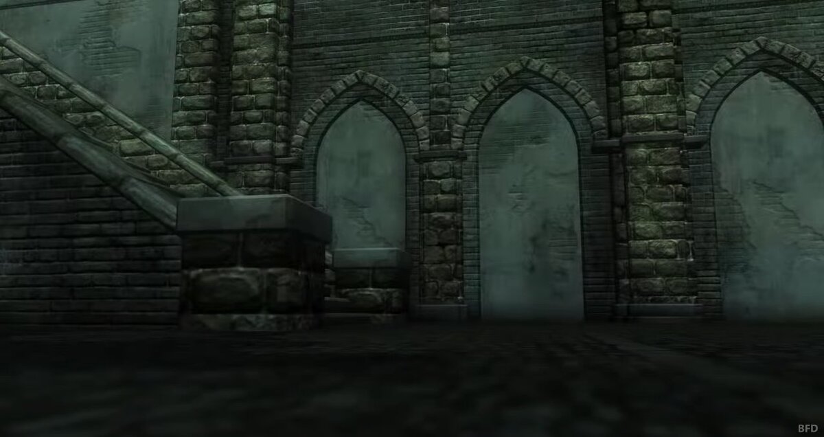 Стена возле рыцаря башни. Куча мелких деталей, растений и света добавляют реалистичности