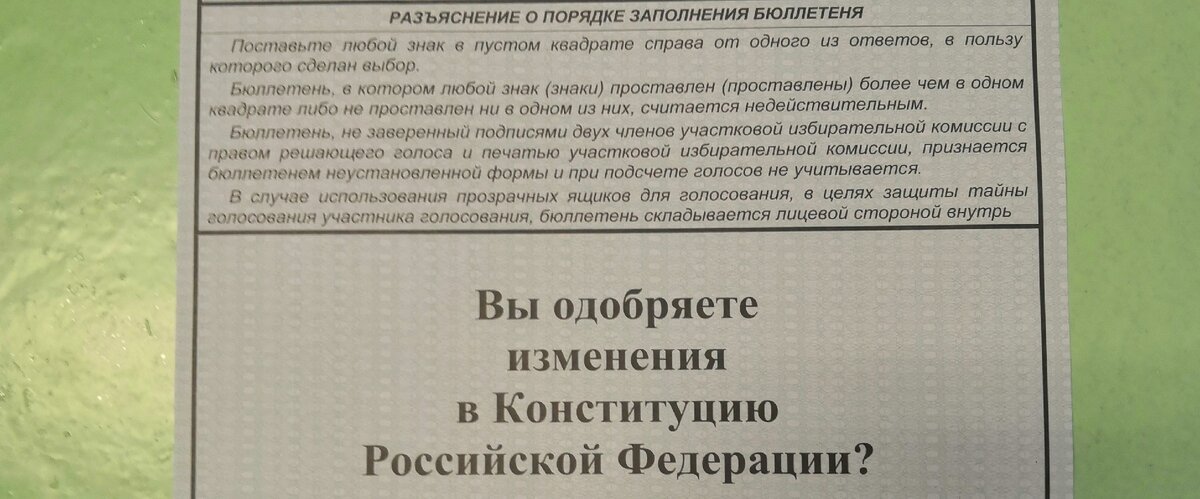 Всего 1 вопрос в бюллетене