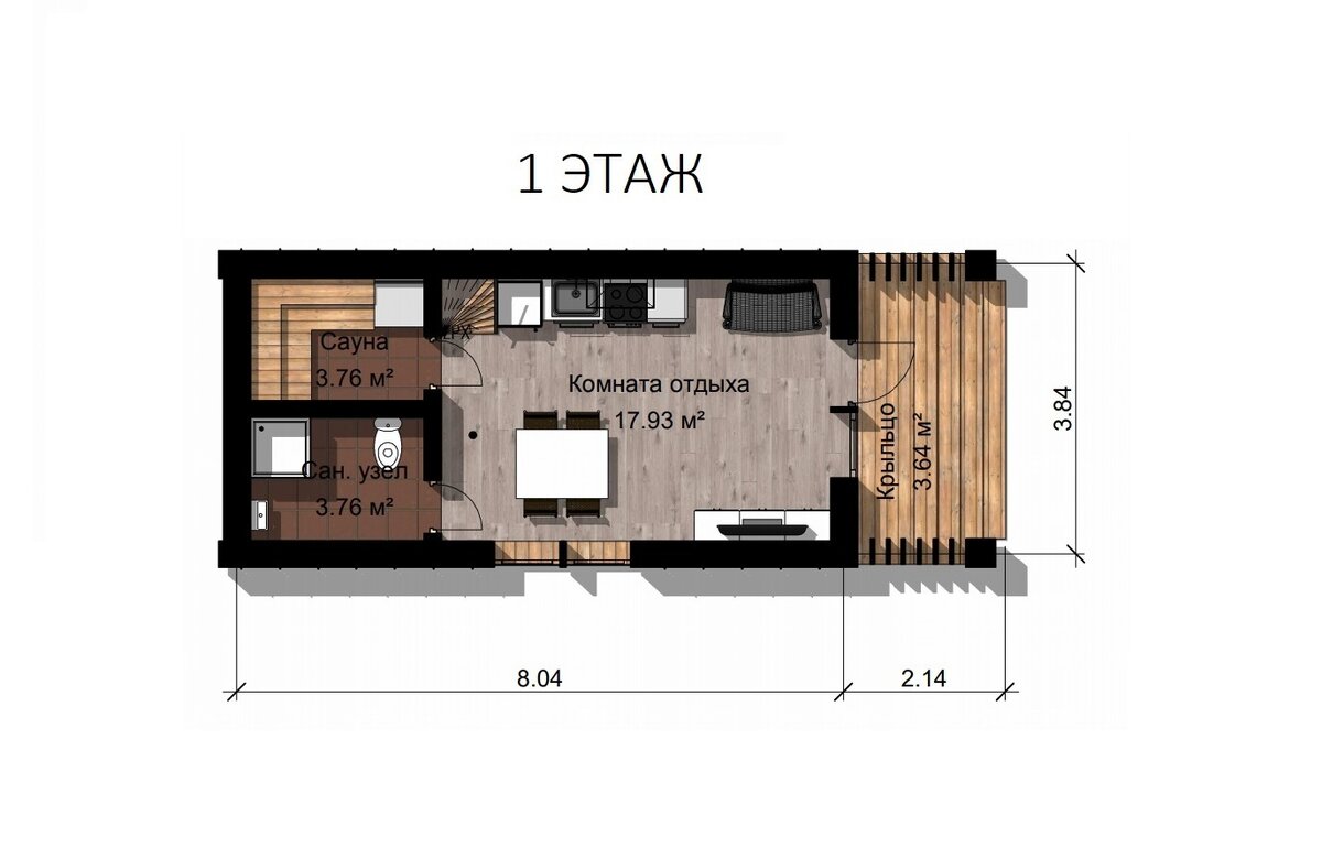 Типовой проект дачного дома 34 м² с планировкой | ArtBarn: модная  архитектура | Дзен