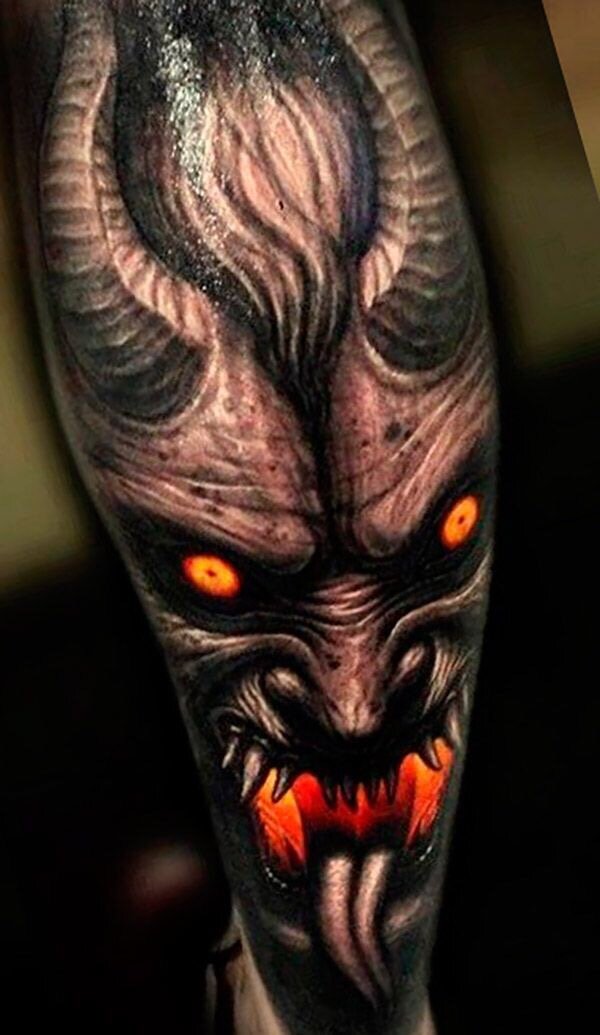 Black devil tattoo. Тату демон. Тат Удемана.