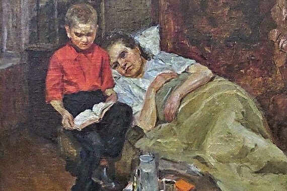 Художник Орлов, «Мама болеет» (1954 г.)Изображение с сайта portal-kultura.ru