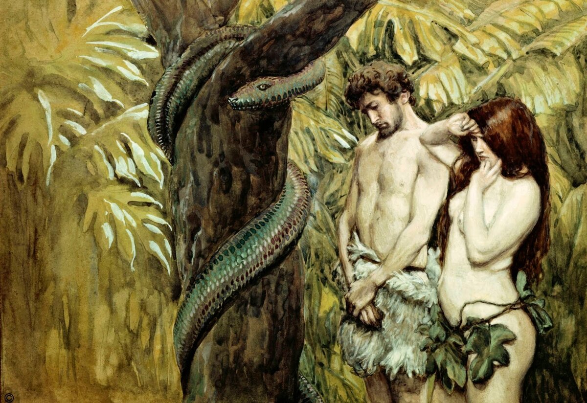 Адам, Ева и змей: первородный грех