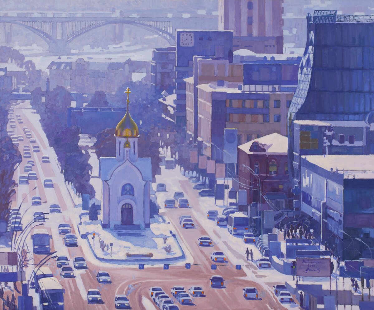 Арт ново. Картины Натальи Шалагиной Новосибирск. Пейзаж города Новосибирска