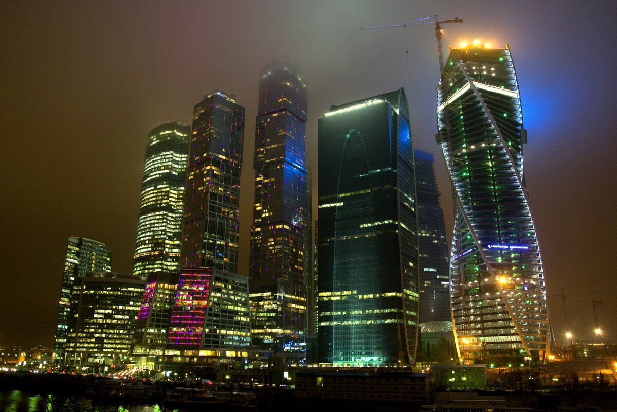 москва сити фото ночью качественные