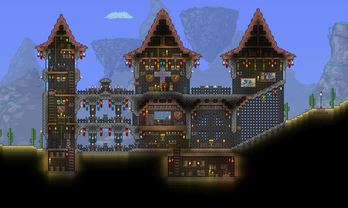 Поиграть в террарию. Замок террария. Terraria крепость. Террария 1.4 Castle. Terraria Castle Design.