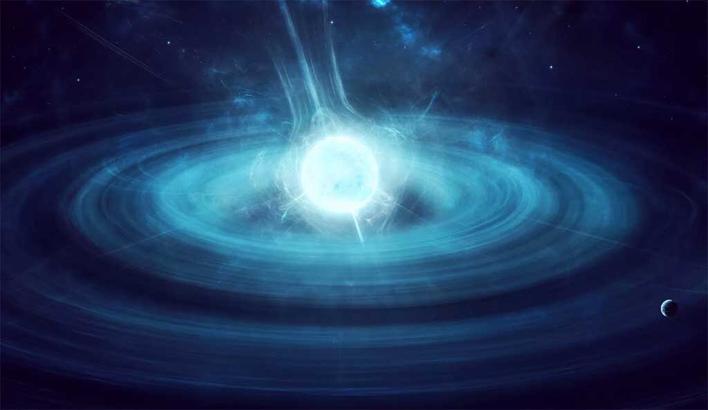 Нейтронная звезда в представлении художника.
