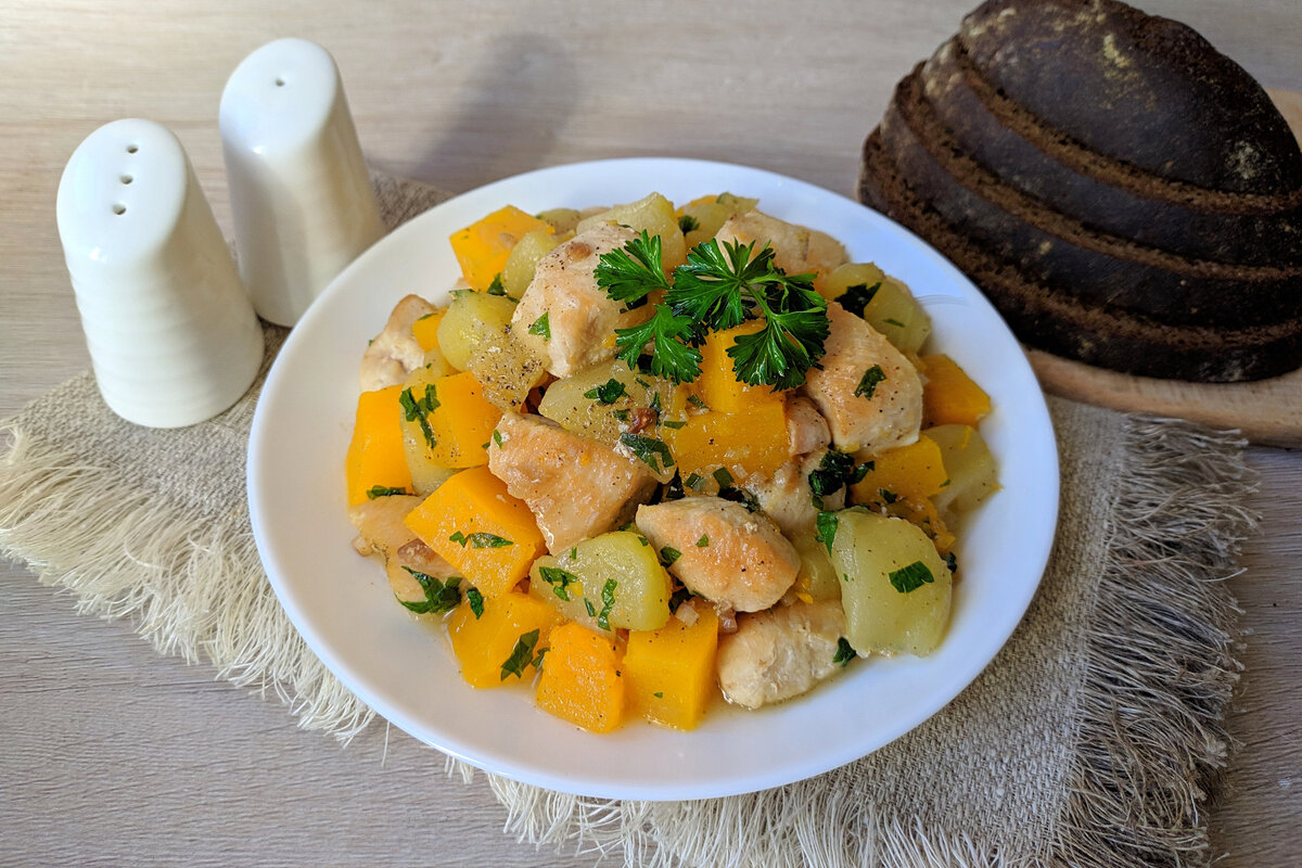 Курица с тыквой
