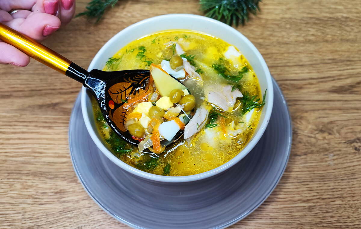 Быстрый суп рецепт с фото Часто готовлю очень вкусный и легкий супчик с зеленым горошком, моя семья его об