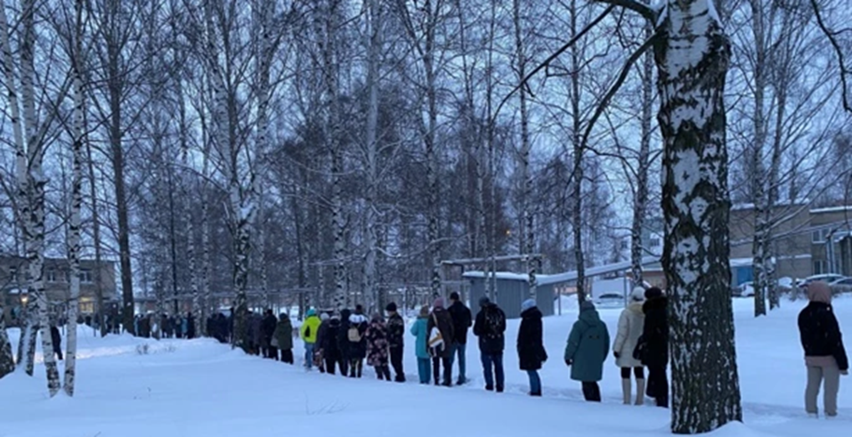 Очередь в поликлинику № 2 Ярославля 31 января