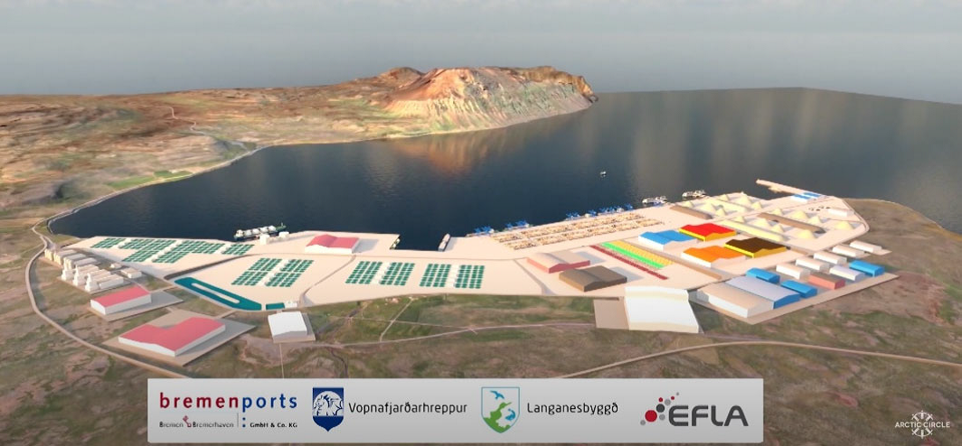 Фрагмент 3D моделирования порта Finnafjörður. Взято из открытых источников