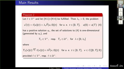 Hakl R. - Periodic, permanent, and extinct solutions to population models