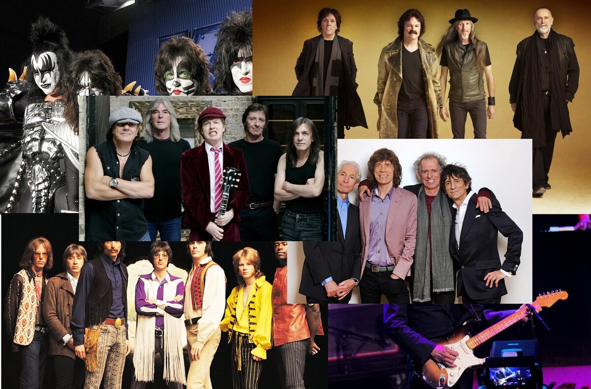 KISS, The Doobie Brothers, Three Dog Night, Steve Miller Band, AC/DC, The Rolling Stones
