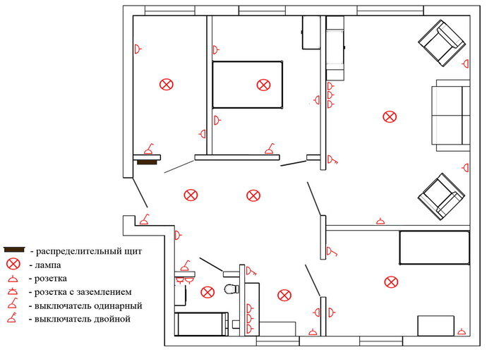 Схемы для однокомнатной квартиры | Стоительство и дома под ключ