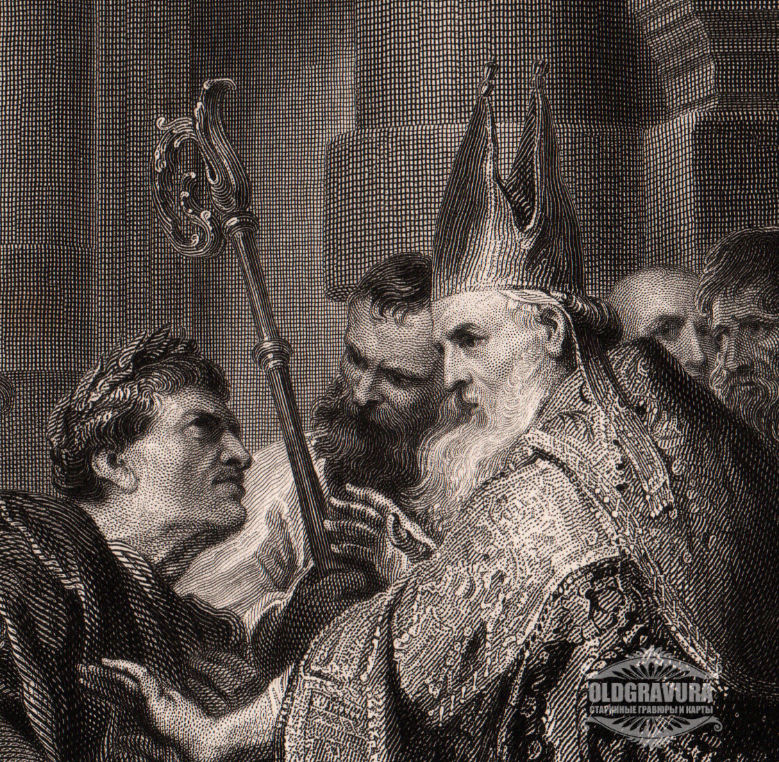 Святой Амвросий не пускает императора Феодосия в храм.