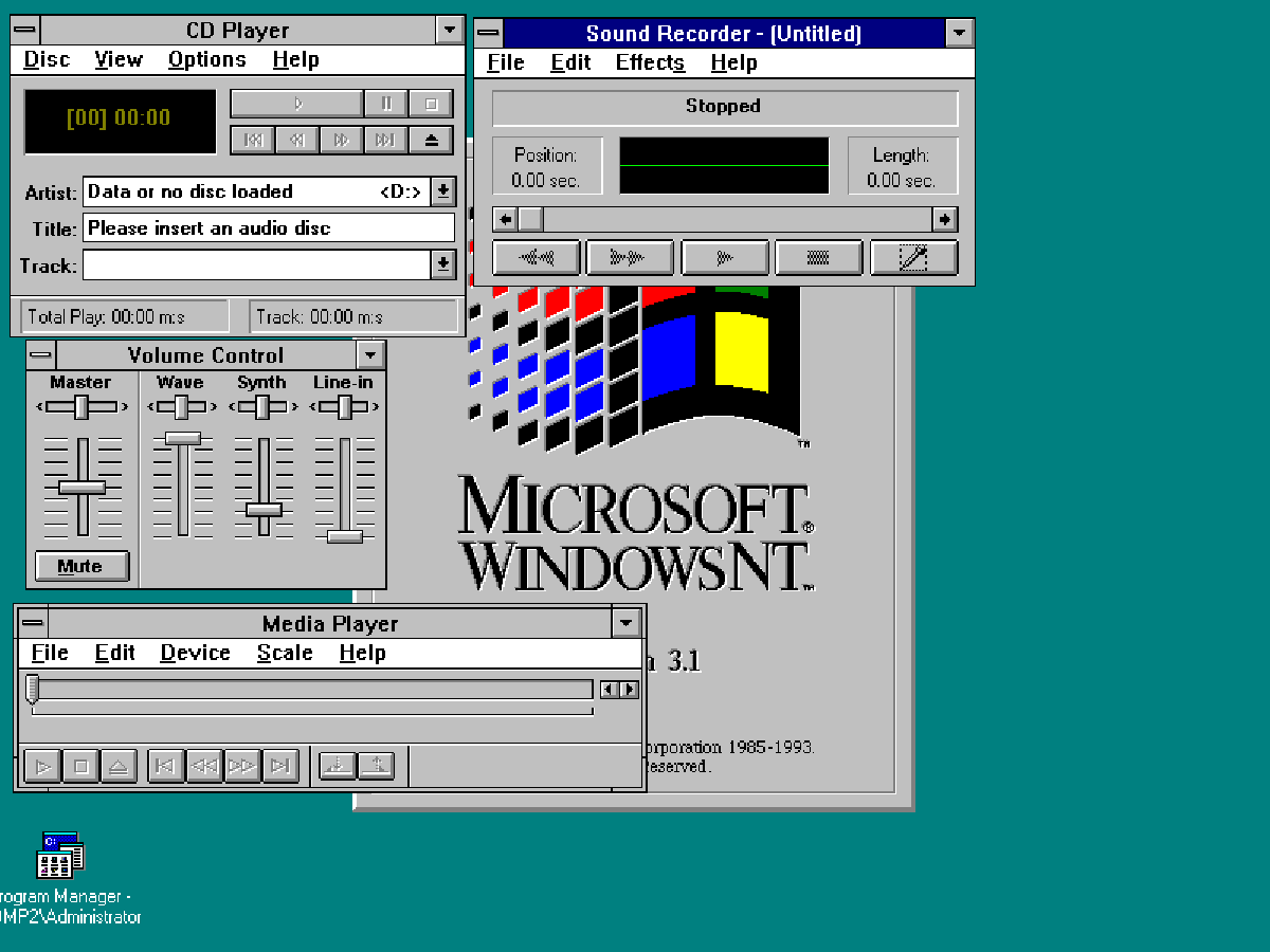 Windowed 1. Windows NT 3.5 Интерфейс. Windows NT 3.1 — 27 июля 1993 года. Windows NT 3.1 Интерфейс. Windows NT 3.1 Advanced Server Интерфейс.