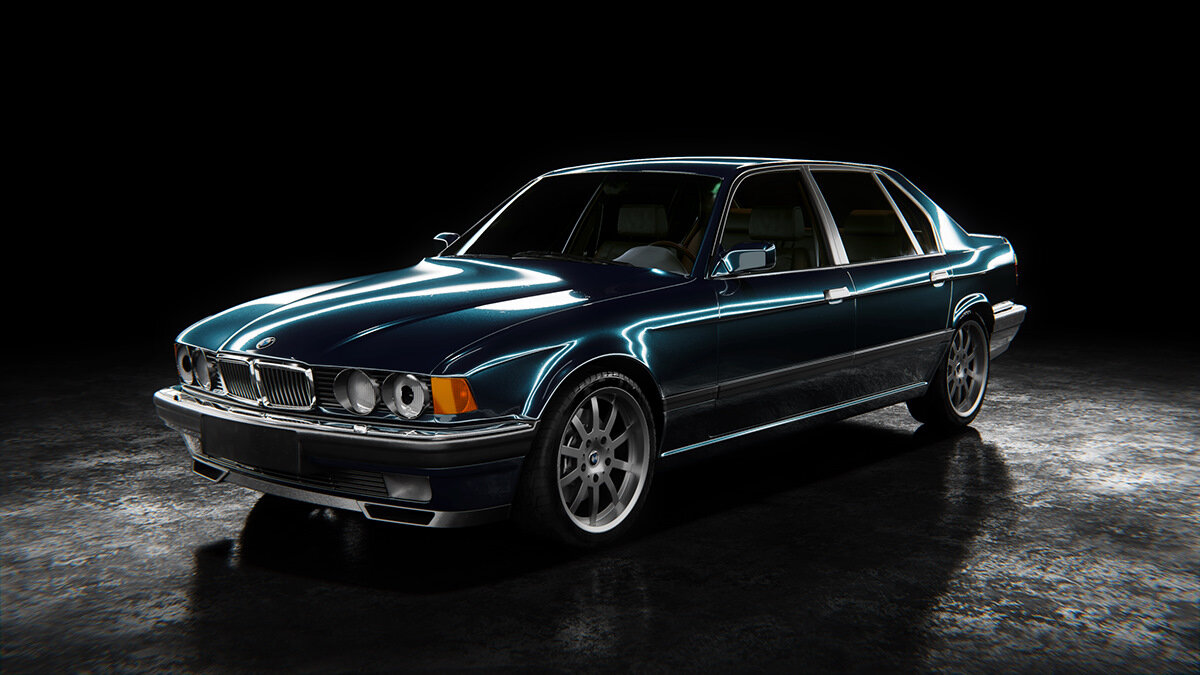 BMW 750iL в кузове Е32 впервые в мире оснастили линзованной оптикой и ксеноном. Но только в топовых комплектациях