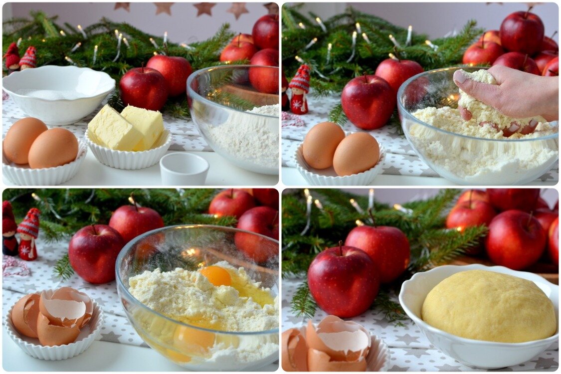Новогодний зимний пирог с яблоками