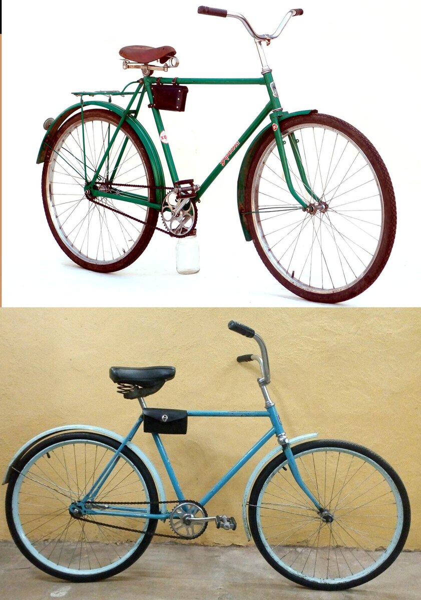 Вверху велосипед «Украина», внизу «Уралец». Фото из свободных источников.