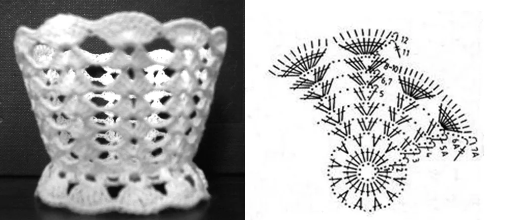 вязаные вазочки крючком со схемами и описанием