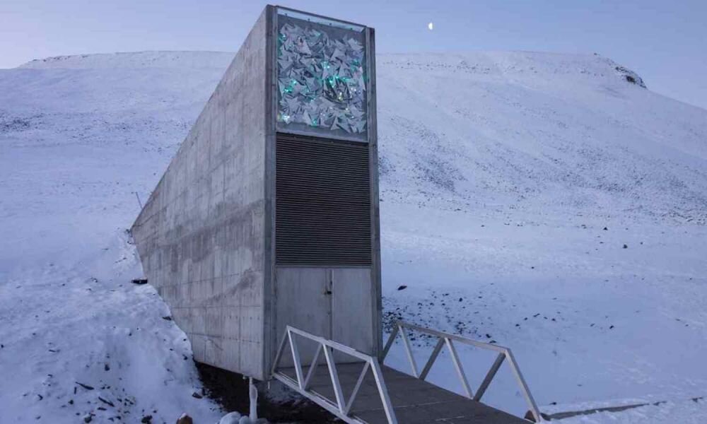 Svalbard Global Seed Vault -  всеми известное как хранилище судного дня. ( фотография взята из источника - https://r2.mt.ru/r25/photoE89B/20686796020-0/jpg/bp.jpeg ).