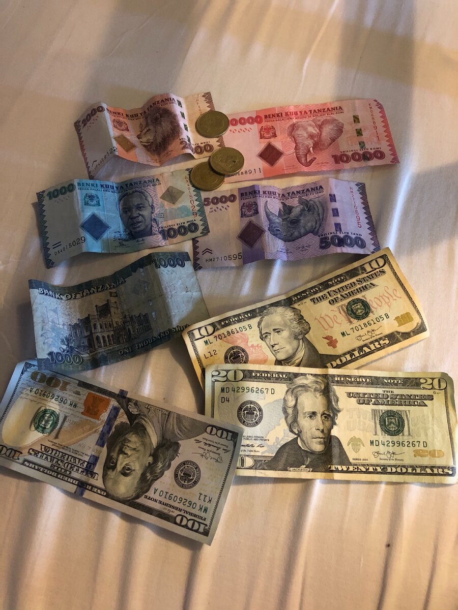 Самая крупная купюра Танзании 10000 шиллингов (300₽) 