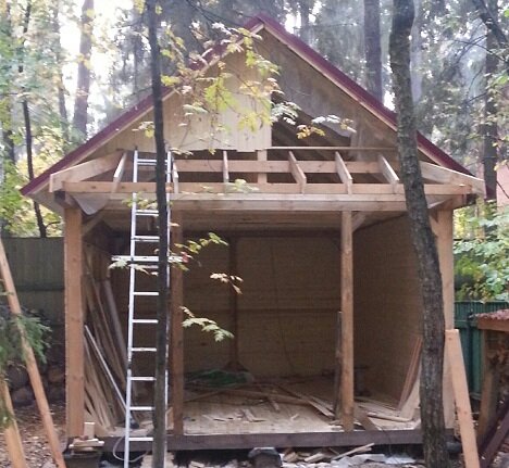 делаем скелет для козырька над входом