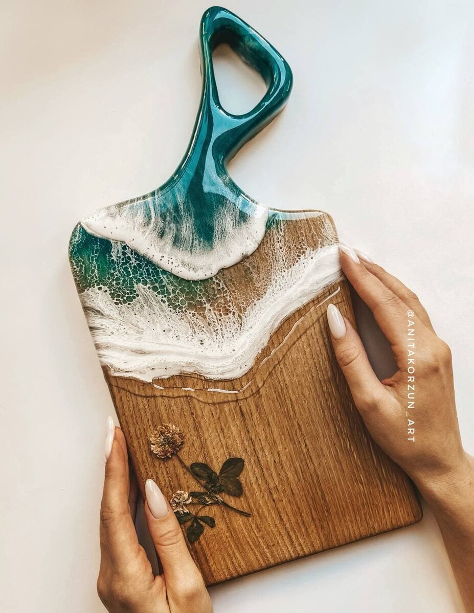 Разделочная доска с марафона "Море на высоком уровне" от Аниты Корзун.