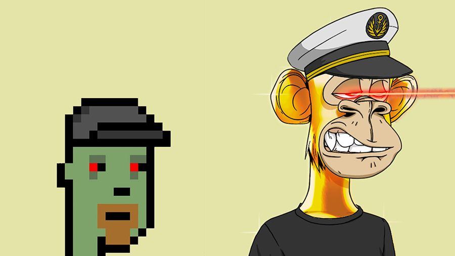 Топовые NFT коллекции криптопанки и Bored Apes