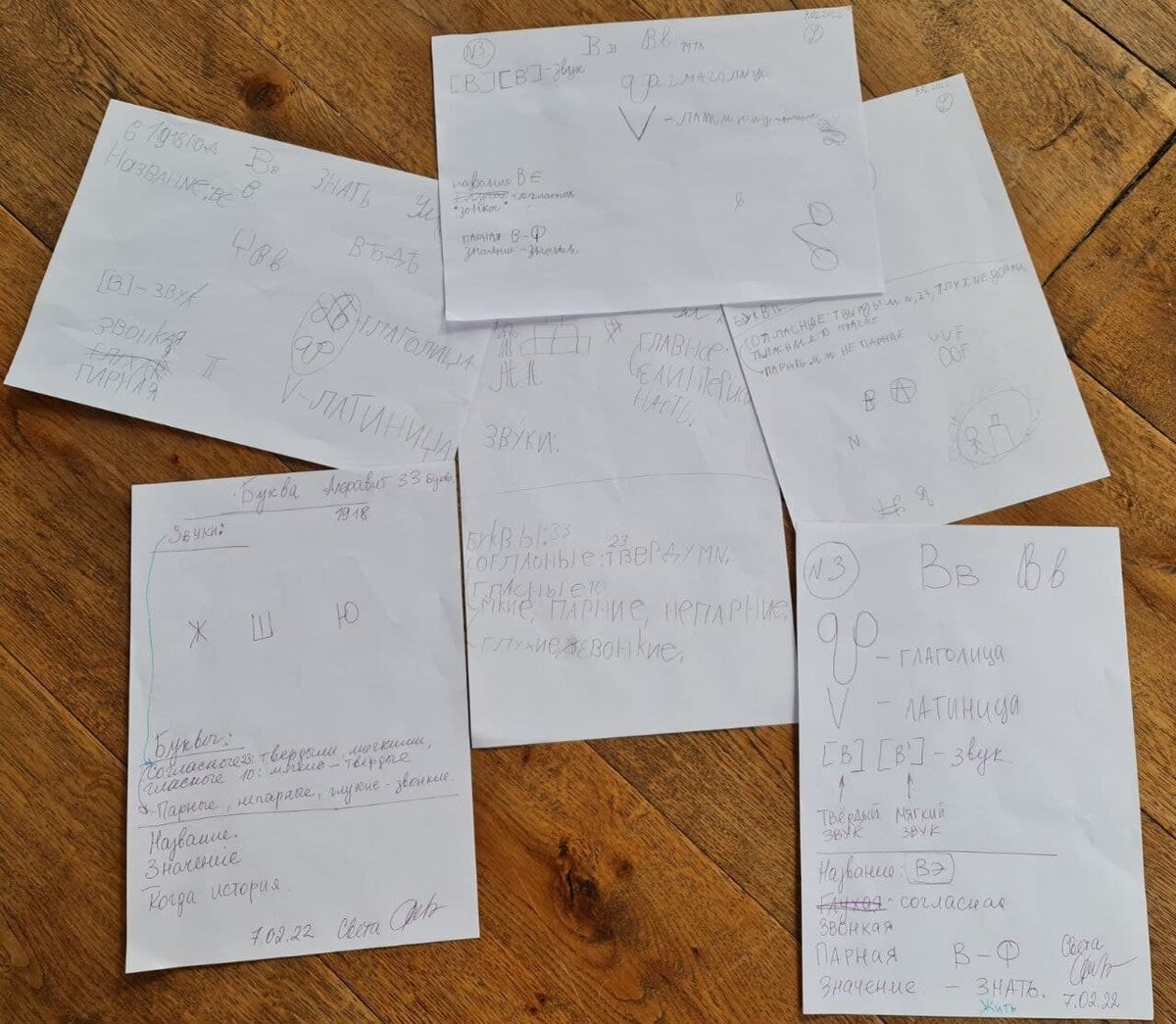 Черновики с параметрами к буквам